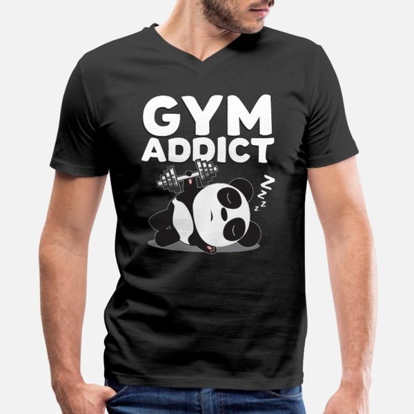 

panda gym t shirt men designing 100% cotton crew neck trend loose funny summer style standard shirt