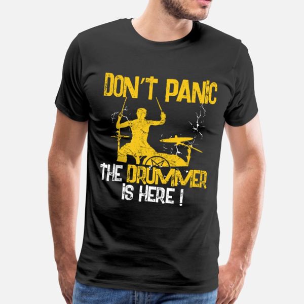 

drummer is not afraid of that t shirt men cute cotton round collar cool cute comfortable spring vintage shirt