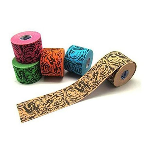 

5.0cm * ой упругая кинезиология восстановление ленты спорт мышца штамм поддержка healing хлопок клей кинезиология лента 1, Black;gray