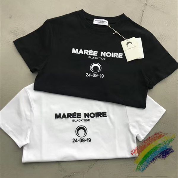 

2020ss marine serre t shirts embroidery 1:1 men women casaul tee marine serre t-shirts t200512, White;black