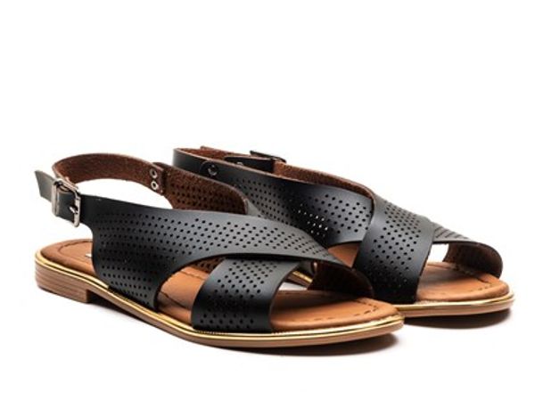 

2020 new fashion gift heels anti bacterial leather everyday perforated laser cut casual chic women's black sandals