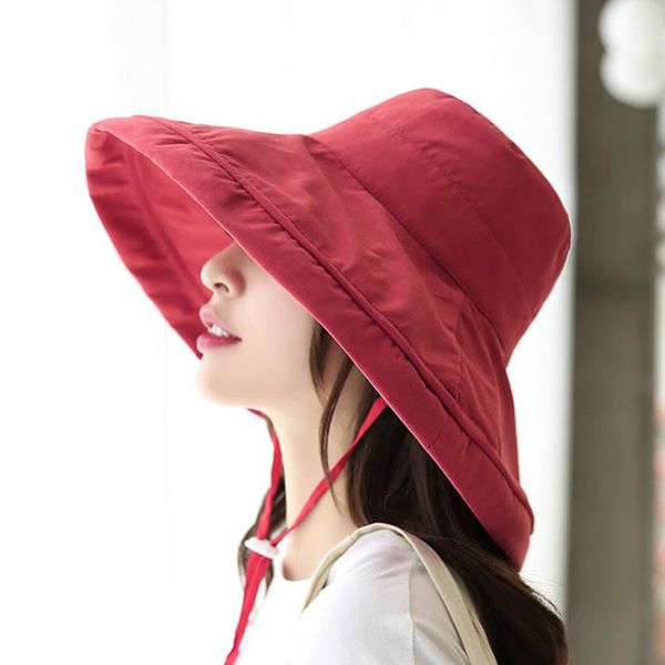

calymel sun hat summer double-sided foldable cotton linen sun beach hats big wide brim sunscreen female bucket hat dropship, Blue;gray