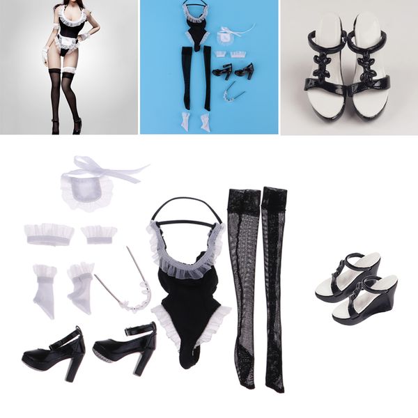 

1/6 female bodysuit set & high heel slippers for 12inch toys figure