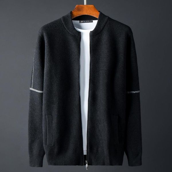 

new black stand collar sweater men luxury knitted solid color sweater male spring autumn slim fit sweaters man plus size 4xl, White;black