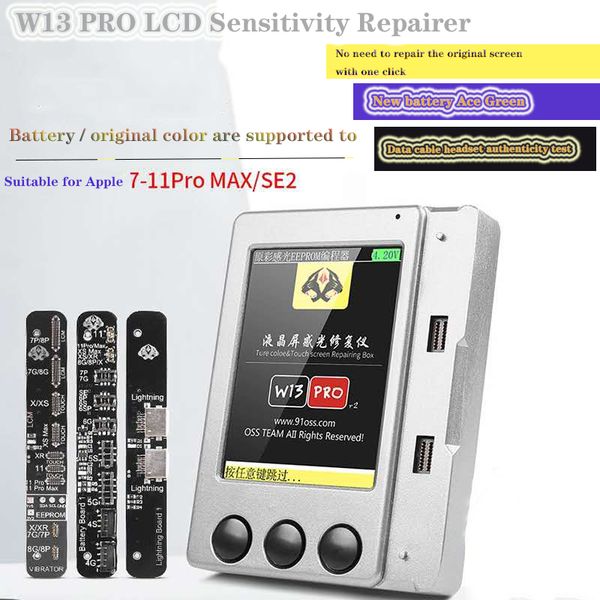 

w13 pro v2 for 11pro max xr xs max true tone light sensor repairing chip programmer battery data headphone repair tester