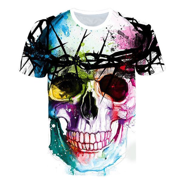 

3d horrifying skull blood print 3d print shirts funny comics aesthetic men clothing