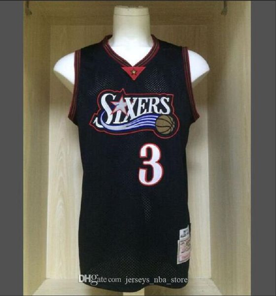 

мужская филадельфия 76ers 3 allen айверсон mitchell ness black лиственные классики swingman джерси и тяжелое дыхание 02, Black;red