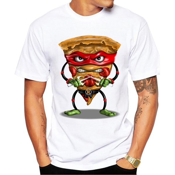 

2018 funny food design men t shirt fashion ninja pizza printed t-shirt short sleeve casual