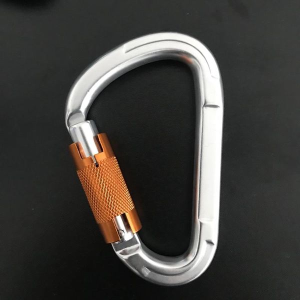 

automatic locking 25kn aluminum carabiner keyring rock climbing camping d-shaped buckle yoga hammock camping hiking outdoor sports