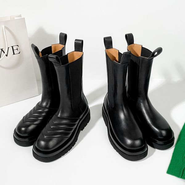 

2020 women boots plus size winter boots luxury designer botas femme genuine leather european style high heel botas mujer warm, Black