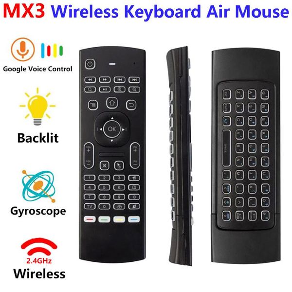 

mx3 беспроводная клавиатура мышь воздуха с подсветкой voice remote control 2.4g беспроводная клавиатура google vcice управления lr learning