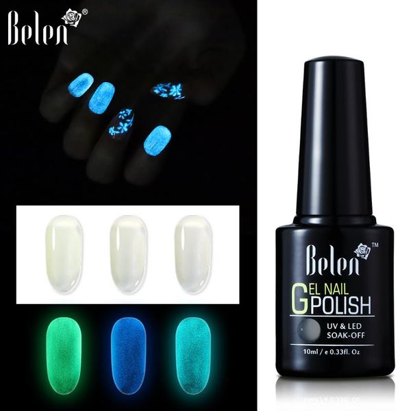 

belen 10ml changeable night glow uv gel polish for pure series base gel varnish nail art polish long lasting polishes, Red;pink