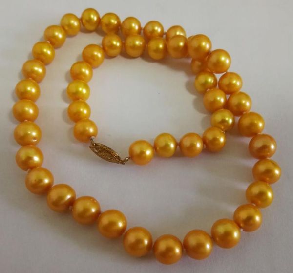 

vintage 8.5-9 mm natural south sea gold pearl necklace18, Silver