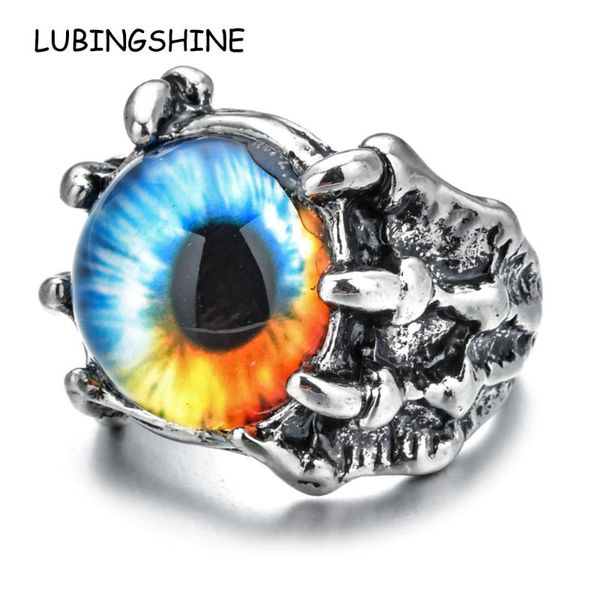 

vintage midi finger dragon claw rings for women men evil eye silver color punk open adjustable knuckle ring party jewelry gift, Golden;silver