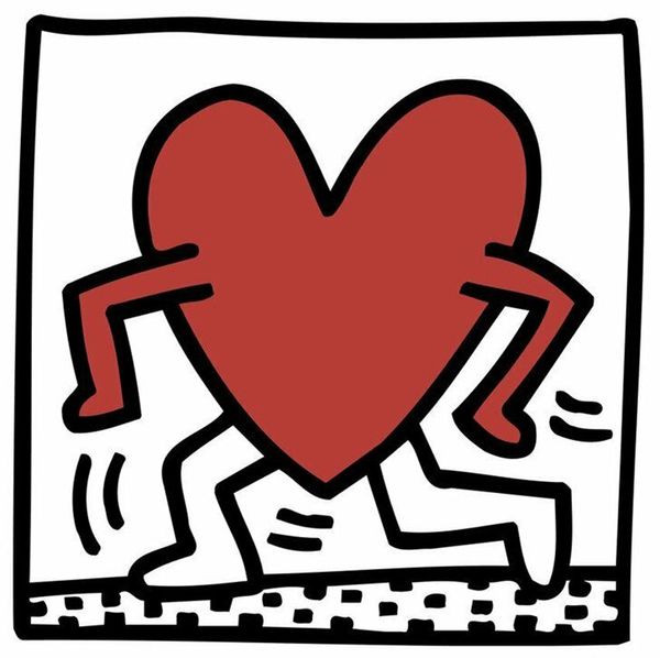 

keith haring red heart dancing love home decor handcrafts /hd print oil painting on canvas wall art canvas pictures 7039