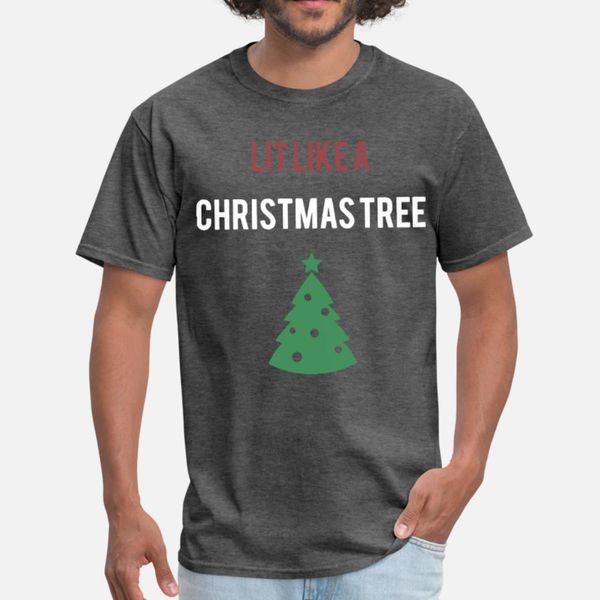 

lit like a christmas tree green tree christmas t shirt men personalized tee shirt round collar letter crazy humor summer style standard