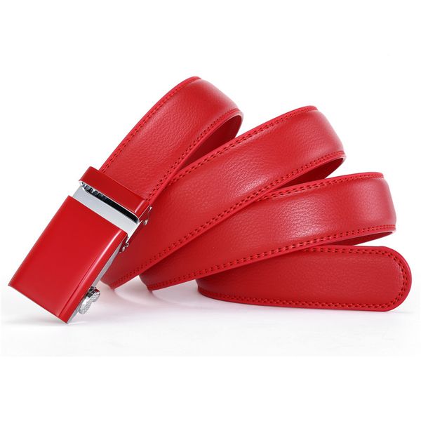 

lannyqveen genuine leather belts 3.1cm men's automatic buckle belt for men fashion belt ratchet ing, Black;brown