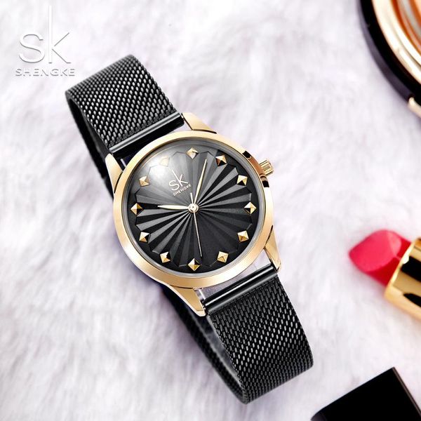 

shengke brand women's bracelet watches sk luxury ladies watch women watches fashion women's clock montre, Slivery;brown