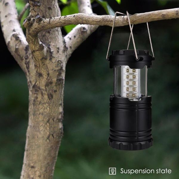 

collapsible 30 led camping lamp portable lantern water resistant outdoor camping linternas lighting hand lamp
