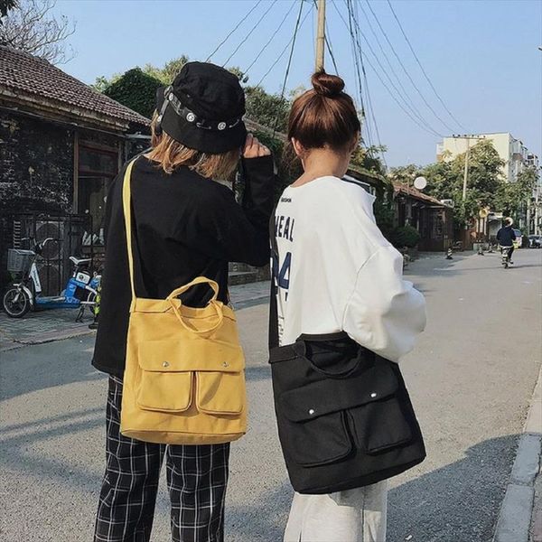 

fashion women hasp messenger bag canvas shoulder bags 2020 new simple female students school bags handbags