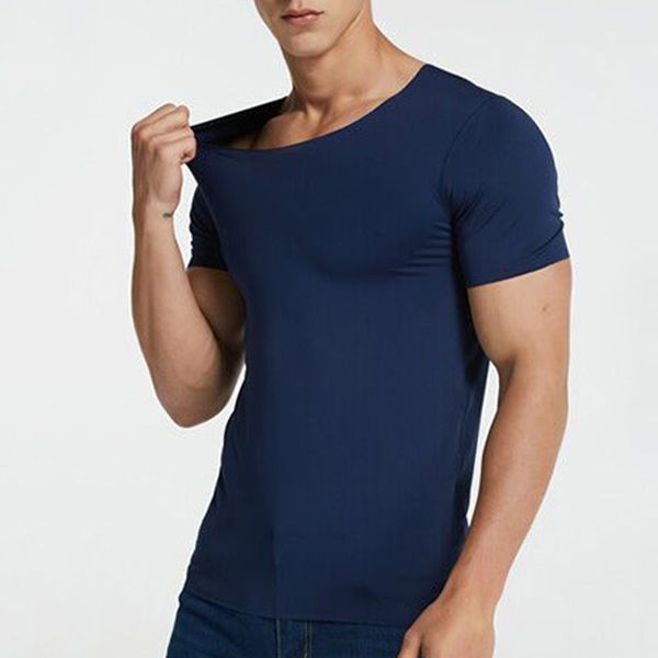

men's polos men summer elastic t-shirt v neck short sleeve t shirt for male solid color quick-drying basic tee clothing size m-5xl, White;black