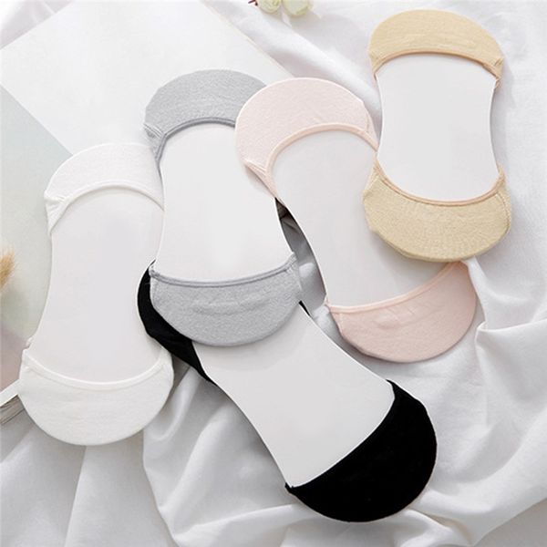 

5 pairs/set harajuku cotton socks summer autumn cute candy color boat socks invisible low cut ankle women girls thin sock, Black;white