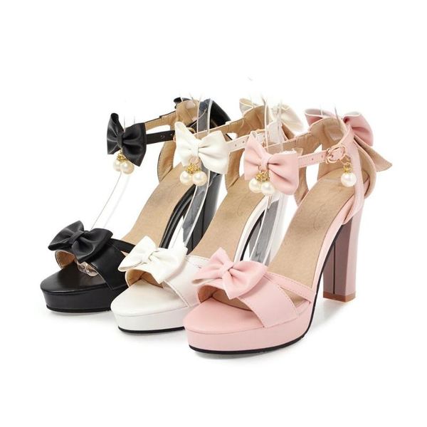 

pqecfs big size 32-44 2020 summer new fashion women solid platform high heel sandals 3 colors, Black