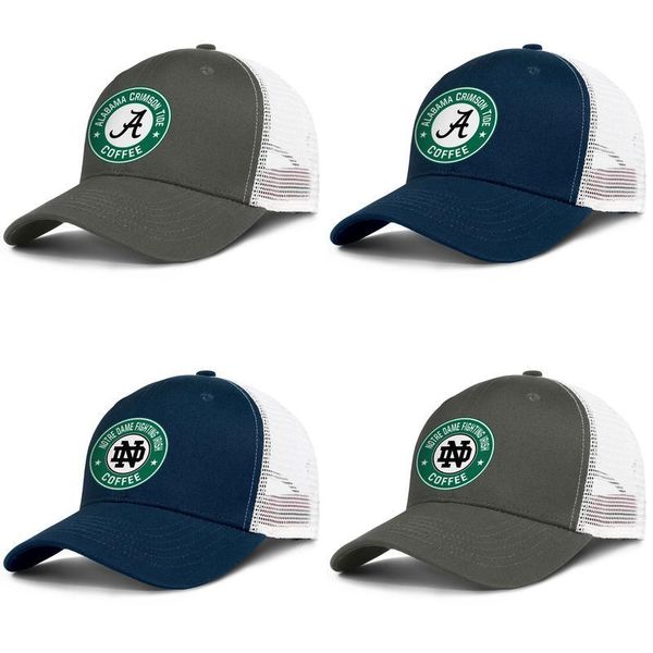 

notre dame fighting irish starbucks coffee green logo adjustable trucker cap fashion baseball hat vintage dad ball caps for men women, Blue;gray