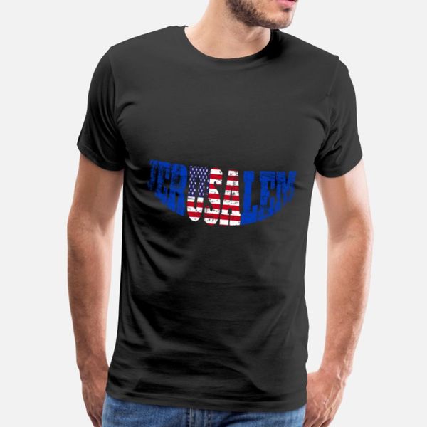 

israel jerusalem t shirt men custom cotton crew neck pictures gift new fashion summer letter shirt