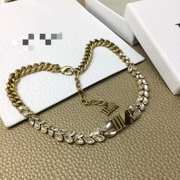 

selling new women's alphabet necklace necklace metal crystal chain necklace gift to love girlfriend fashion jewelry accessories epacket, Gray