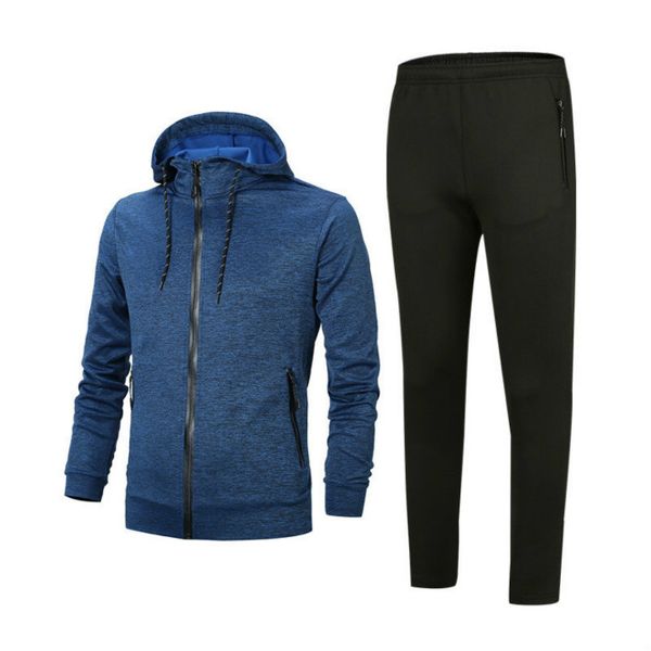 

2020 mens tracksuit casual version spring autumn mens tracksuits fashion zipper suit jackets+pants selling haute couture, Gray
