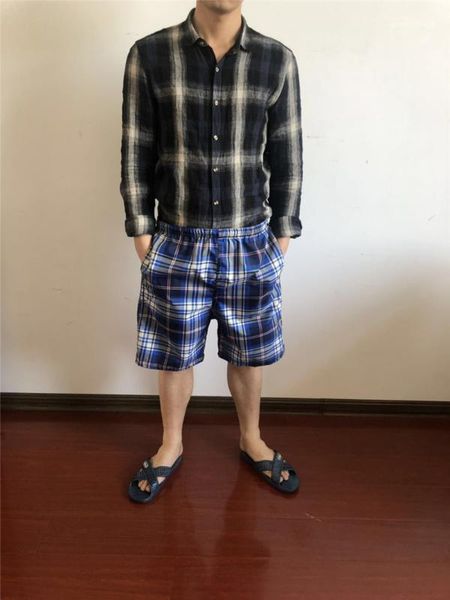 

mens plaid print shorts designer basketball shorts fashion male panelled short relaxed casual elastic waist apparel summer, White;black