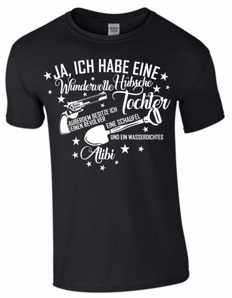 

fashion 3d t shirt 2019 sleeve tee shirt homme tshirt vater vatertag schaufel waffe revolver alibi geschenk fun t shirt