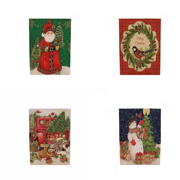 

merry christmas decor flag birthday cake gift home children santa snowman flags#267