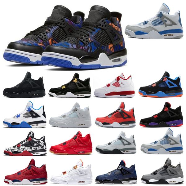 

4 4s basketball shoes og bred thunder pure money cactus jack black cat sports sneakers male trainers size 7-12, White;red