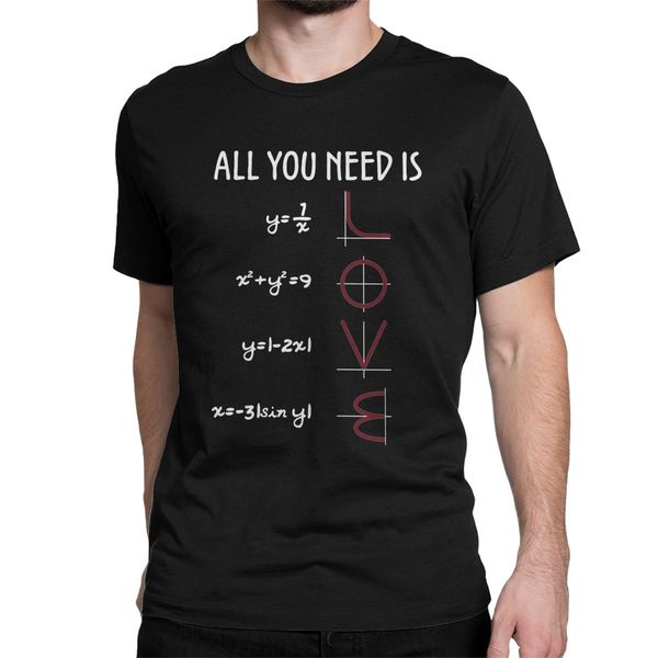 

new men's all you need is love t shirt funny mathematics 100% cotton funny short sleeve crewneck tees summer t-shirts