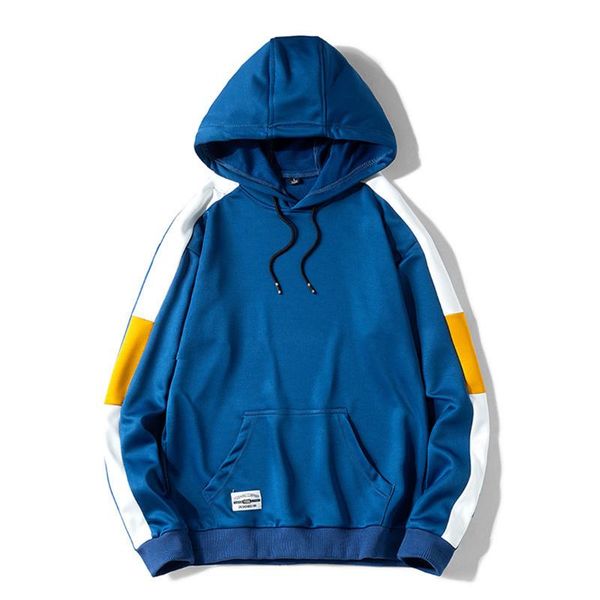 

men hoodies sweatshirts 2020 autumn casual hoodie men's patchwork hip hop streetwear hooded pullover mens clothes, Black