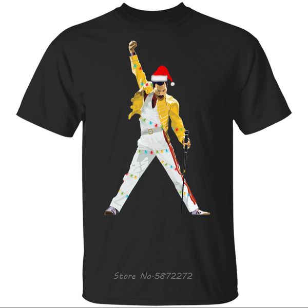 

фредди меркьюри свет рождества tshirt мужчины o-образным вырезом хлопок футболка с коротким рукавом спортивные клубы фитнес tshirt hip hop т