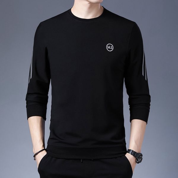 

men's sweater spring and autumn fashion 2020 new personalized printed black t-shirt round neck casual long sleeve sweatert-shirt sweate