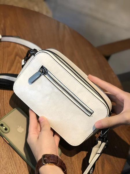 

blooming2020 decent trendy camera leather small square wide strap cross-body female shoulder travel bag