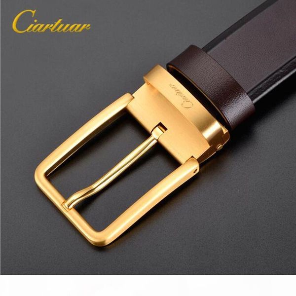 

2018 new brand luxury belts upscale designer belt vintage pure copper buckle cowhide leisure leather mens belt ing, Black;brown