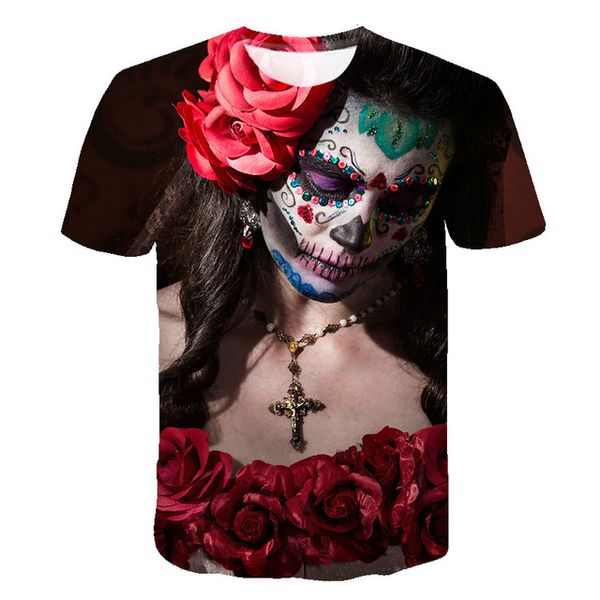 

skull men cosplay colorful summer 3d print shirts comics anime graphic men clothing