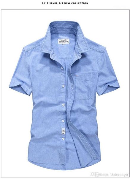 

shirt solid short sleeve breast pocket mens shirt male homme thin decoraion single casual designer oxford kaioc