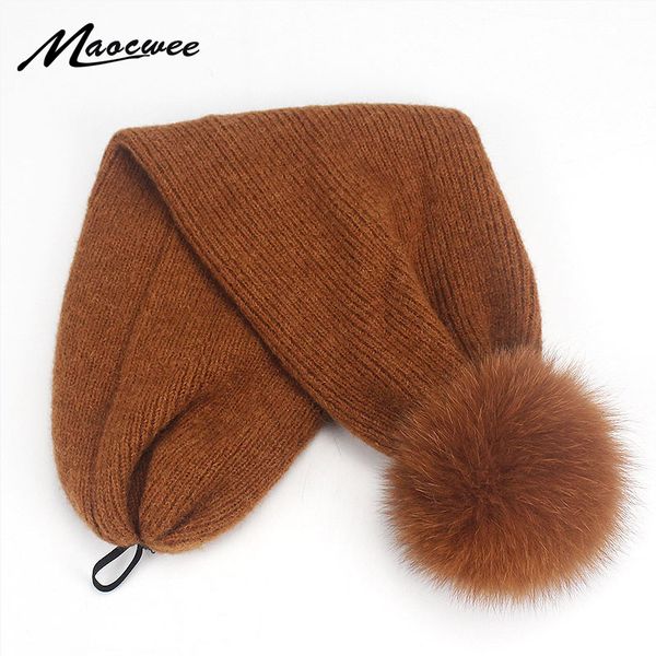 

girls winter hats with pompom woman's hat beanies cap scarf dual purpose 100% raccoon fur pom hat female twist pattern caps, Blue;gray