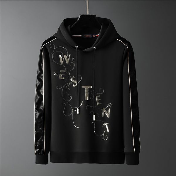 

2020 new men's pullover sweater embroidered men's shirt m, Black