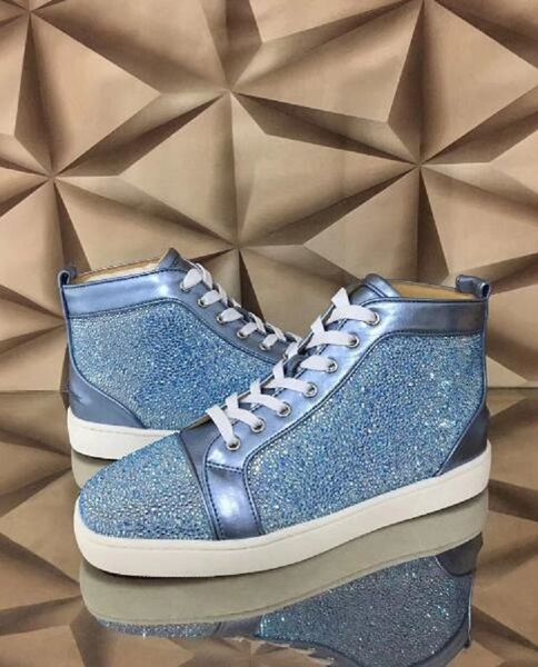 

perfect sneakers men's designer spikes red bottom shoes glitter leather men casual flat outdoor women sportstrainers, Black