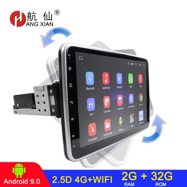 

rotatable car multimedia player 16/32g 4 core stereo for android 9.1 with up down screen gps wifi radio player