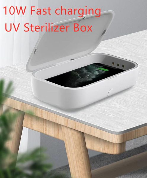 

cgjxsportable 6 led uv sterilizer ozone disinfection with 10w qi wireless charger aromatherapy box for iphone /samsung /huawei /oppo