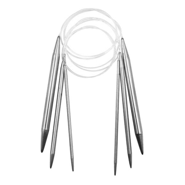 

3pcs stainless steel circular knitting needles set 80cm, Black;white