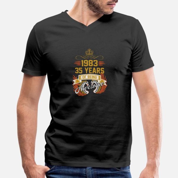 

1983 35 лет быть потрясающая тенниска мужчины персонализированного тройника размера рубашки s-3xl фотографии свободной аутентичного летом пи